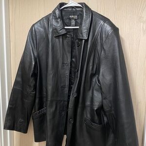 *****SOLD*****Style & Company    Size XXL  Women’s Black Leather Jacket